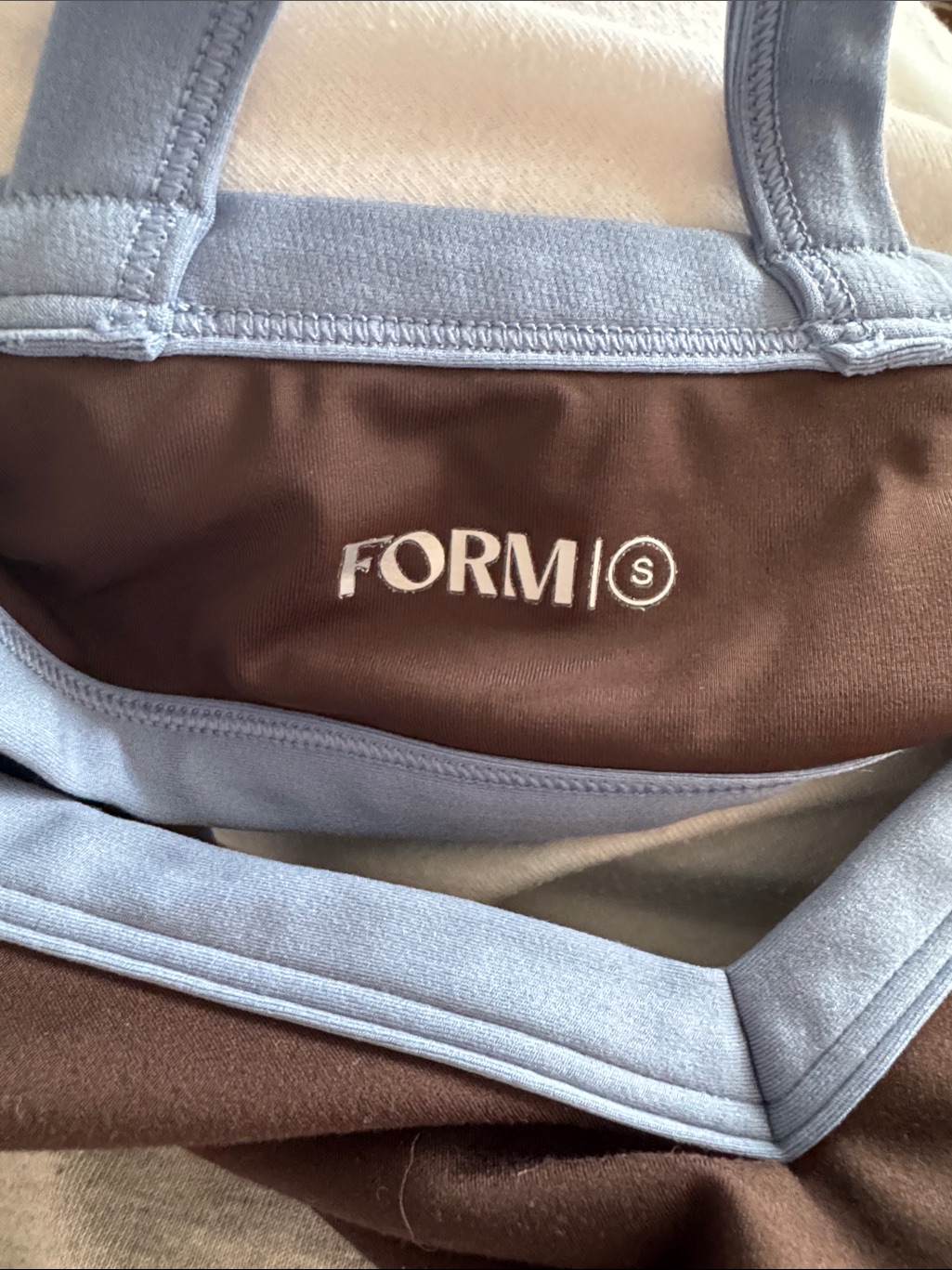 Form By Sami Clarke Contrast Trim Sports Bra Brown S — image 6 of 6